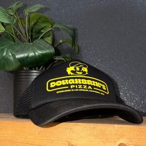 Black and Yellow Doughbrik's Pizza Cap